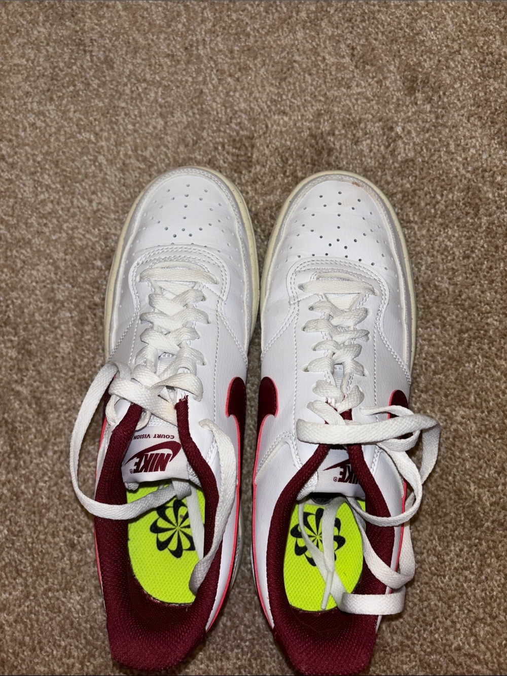 Nike Women’s White and Burgundy Low-Top Sneakers - Picture 5 of 5